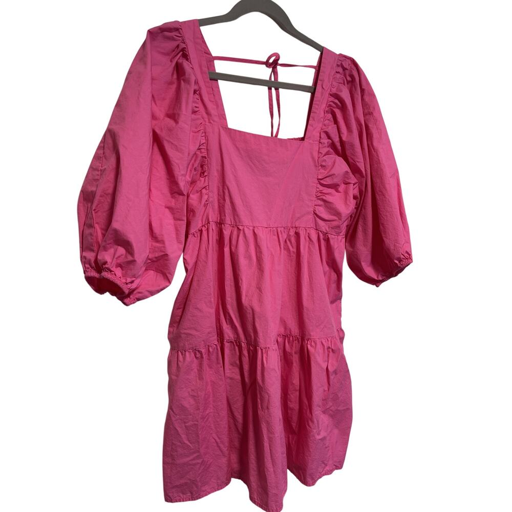 A New Day Pink Puff Sleeve Dress Small - Picture 3 of 9